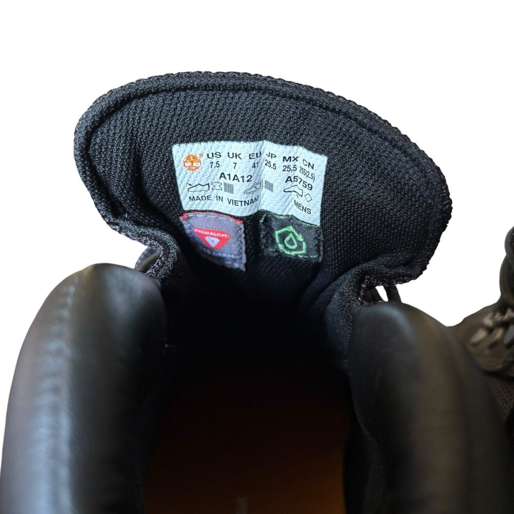 Timberland Men’s Waterproof Field Boots Size 7.5 black Leather Work Hiking - Picture 7 of 7